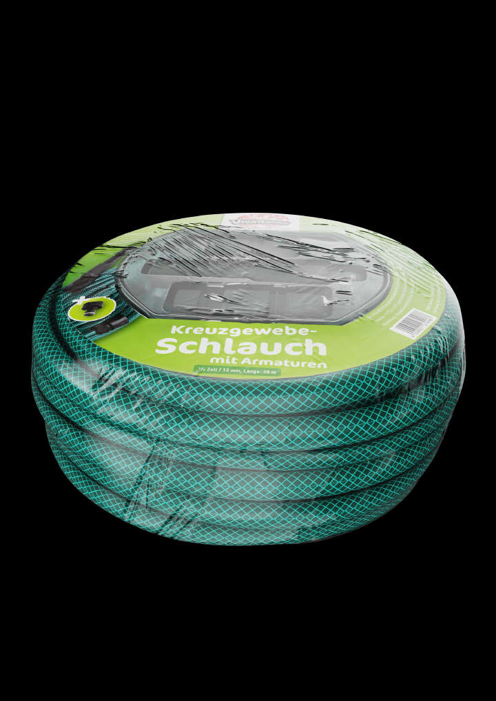 VIVAGARDEN Kreuz-Gewebeschlauch 1/2 Zoll+Armaturen 20m